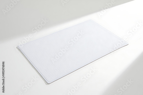 White Textured Bath Mat Mockup
