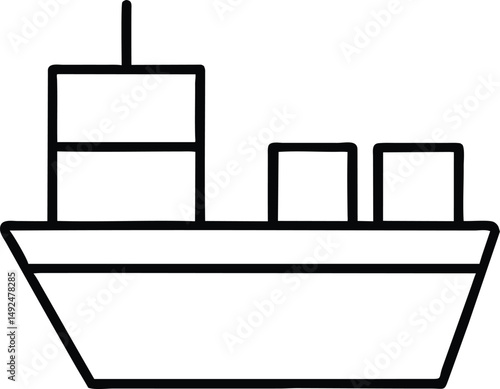 Cargo Ship Icon Vector Illustration Design