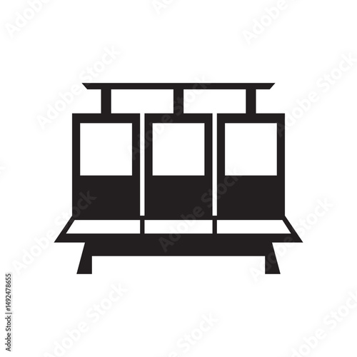 Passenger seat silhouette vector graphic