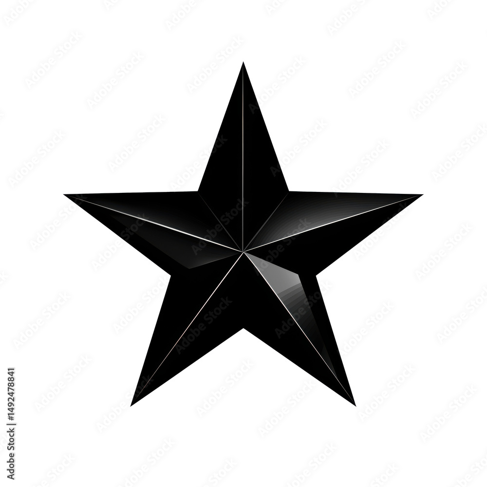 Obraz premium Elegant Black Star Graphic Design , isolated on white background png