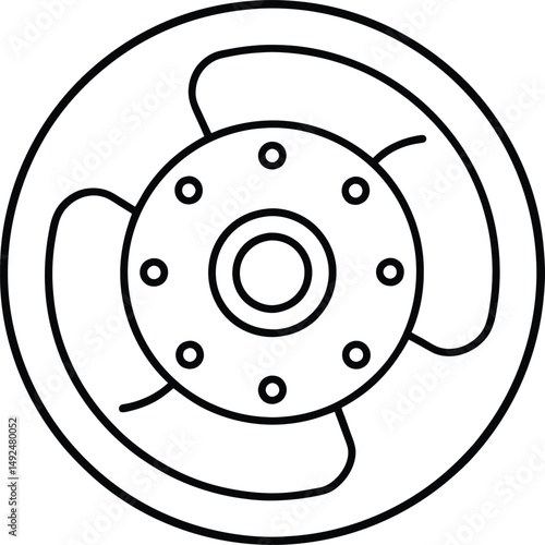 Brake Disc Rotor Auto Part Icon Vector