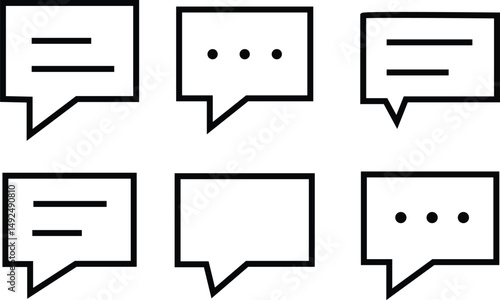 message line icon set vector isolated on white background.  bubble speech, dialogue, communication, speech bubble, speech line icon set 