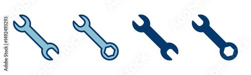 wrench icon vector isolated on white background. Wrench vector icon. Spanner symbol