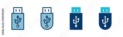 Usb icon vector isolated on white background. Flash disk icon vector