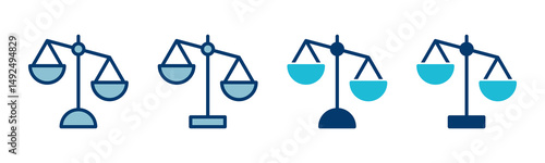 Scales icon vector isolated on white background . Law scale icon. Justice sign