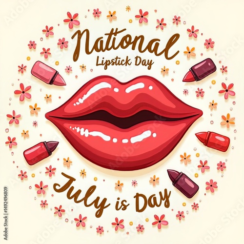 vector illustration of a red lips
