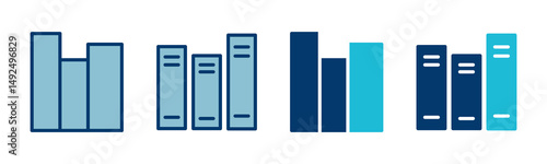 Library icon vector isolated on white background. Book icon vector