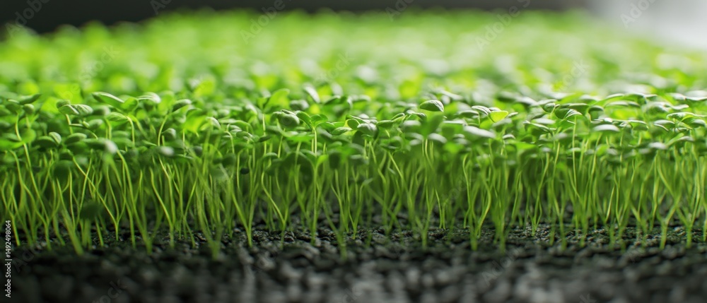Close up view of young sprouts