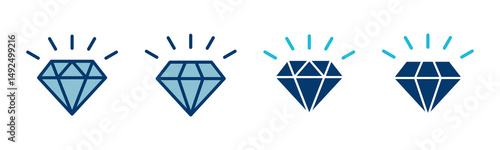 Diamond icon vector isolated on white background. Diamond vector icon. Gemstone symbol