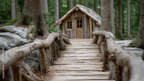 Rustic Forest Haven: Wooden...