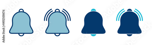 Bell Icon vector isolated on white background. Notification symbol. Bell vector icon