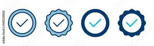 Approved icon vector isolated on white background. Certified Medal Icon vector. check mark