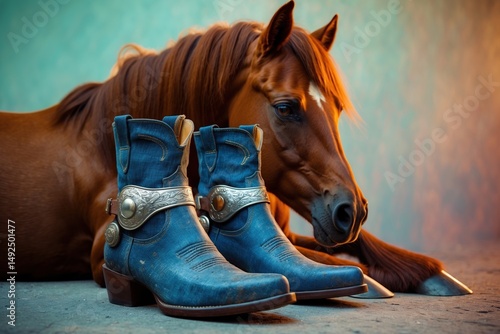 Horse and Boots Still Life photo