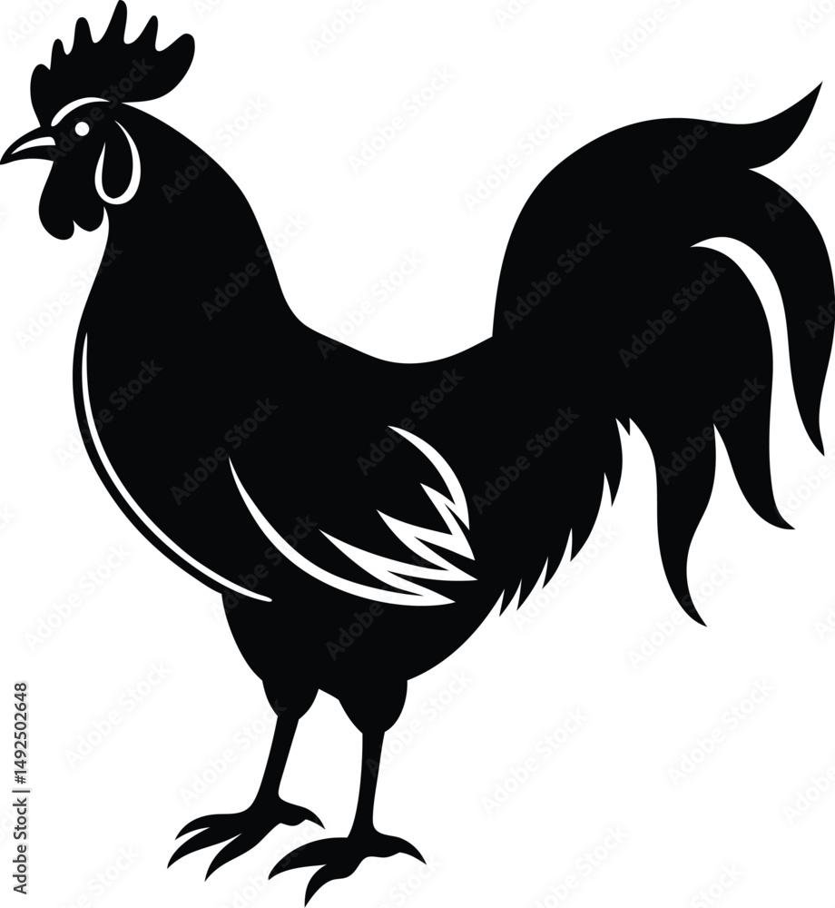 Fototapeta premium rooster silhouette vector