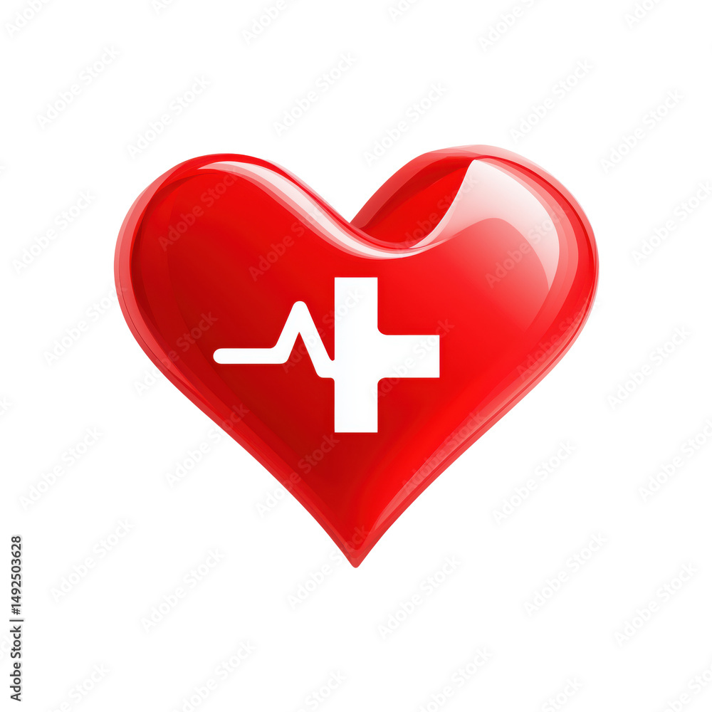Obraz premium Heart Symbol of Health and Love , isolated on white background png