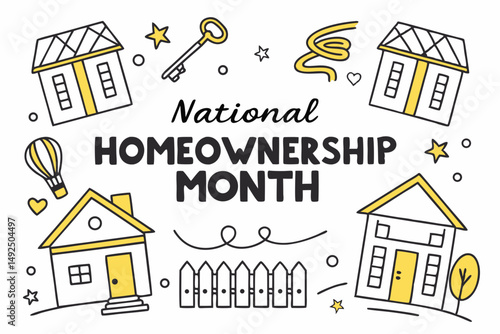 NATIONAL HOMEOWNERSHIP MONTH vector illustration