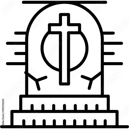 Tombstone Icon Vector Element