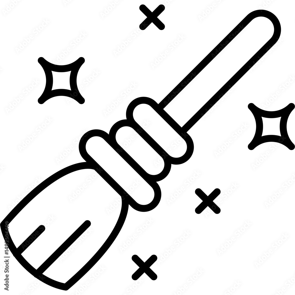 Fototapeta premium Broom Icon Vector Element