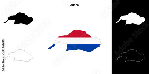Altena blank outline map set