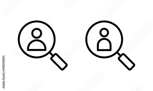 Hiring icon logo design. Search job vacancy sign and symbol. Human resources concept. Recruitment