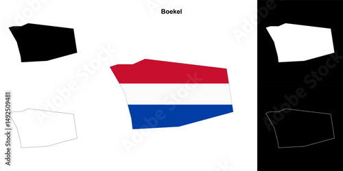 Boekel blank outline map set