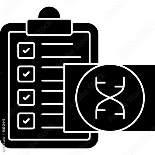 Dna List Icon Vector Element