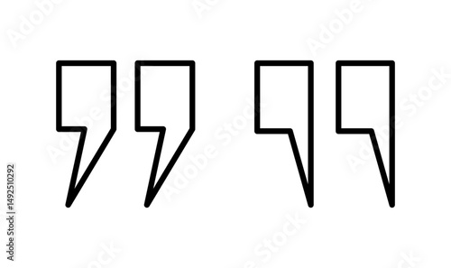 Quote icon logo design. Quotation mark sign and symbol