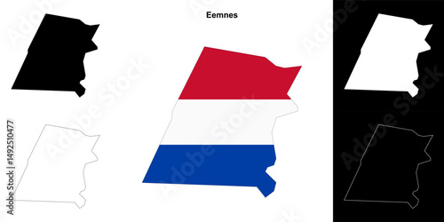 Eemnes blank outline map set