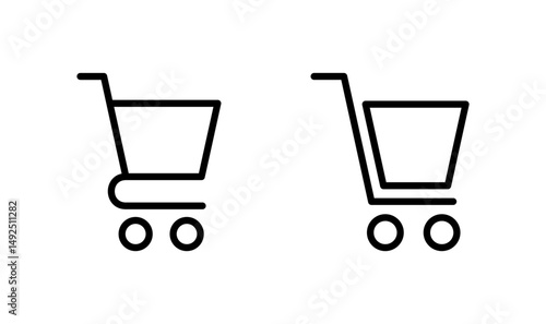 Shopping icon logo design. Shopping cart sign and symbol. Trolley icon