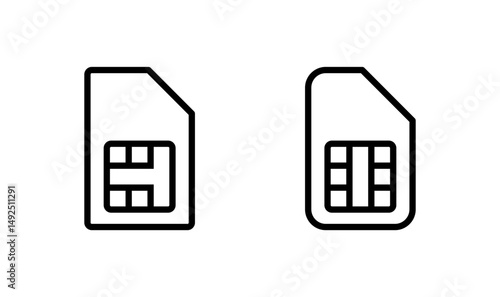 Sim card icon logo design. dual sim card sign and symbol