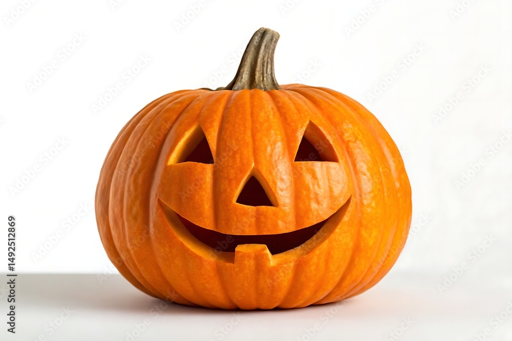 Orange Halloween Pumpkin Carved Face Orange Halloween Pumpkin Carved Face