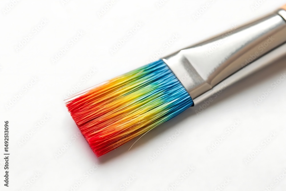 Fototapeta premium Artistic Paint Brush Vibrant Bristles