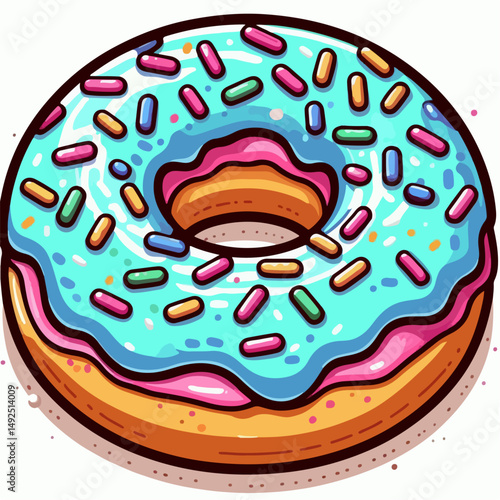illustration of donuts with blueberry jam 