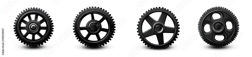 Fototapeta premium Set of Four Black Gears