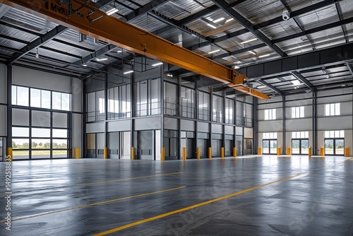 Modern Commercial Warehouse with Office Space and Large Loading Docks for Optimal Operations