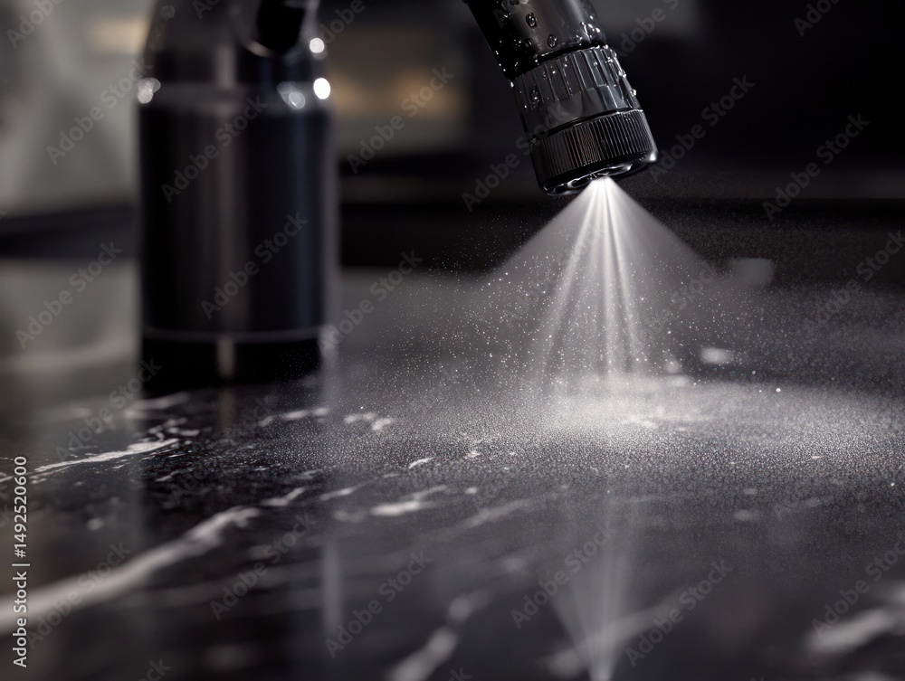 Water spray from kitchen faucet