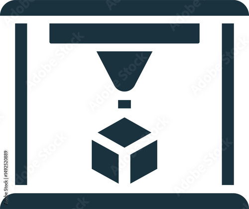 3d printer creating cube, additive manufacturing process