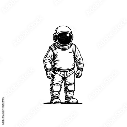 Illustrative depiction of a suited astronaut ready for cosmic exploration adventure