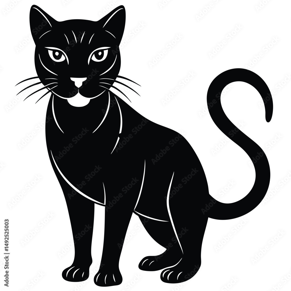 Obraz premium Black Cat Silhouette Design