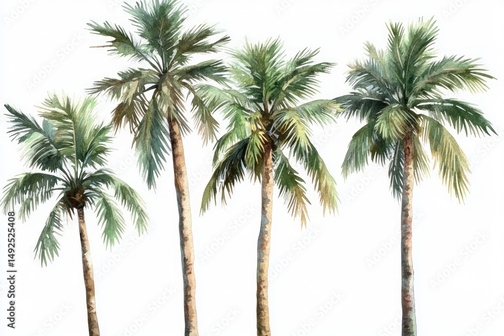 Watercolor palm trees