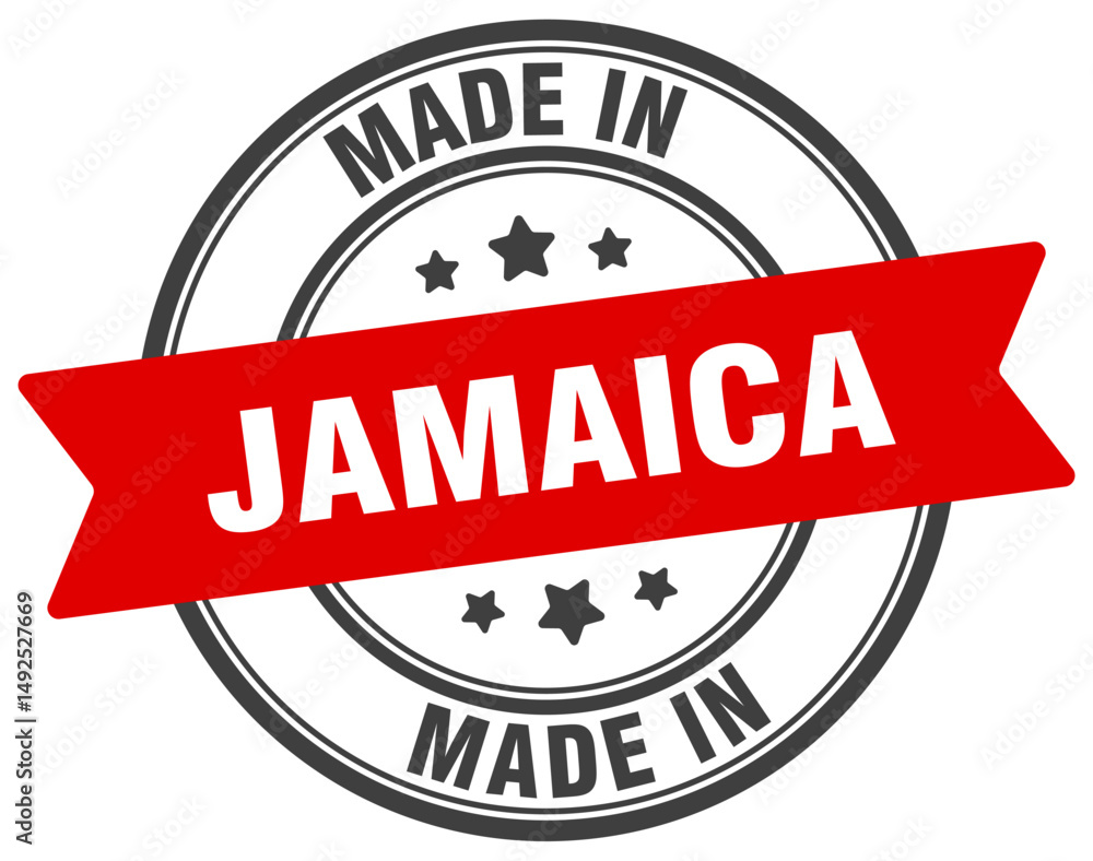 Fototapeta premium Made in Jamaica round sign. Made in Jamaica stamp.