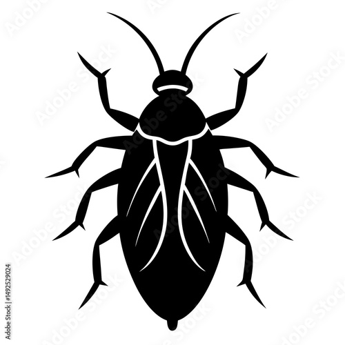Stylized Black Cockroach Illustration Vector Graphic