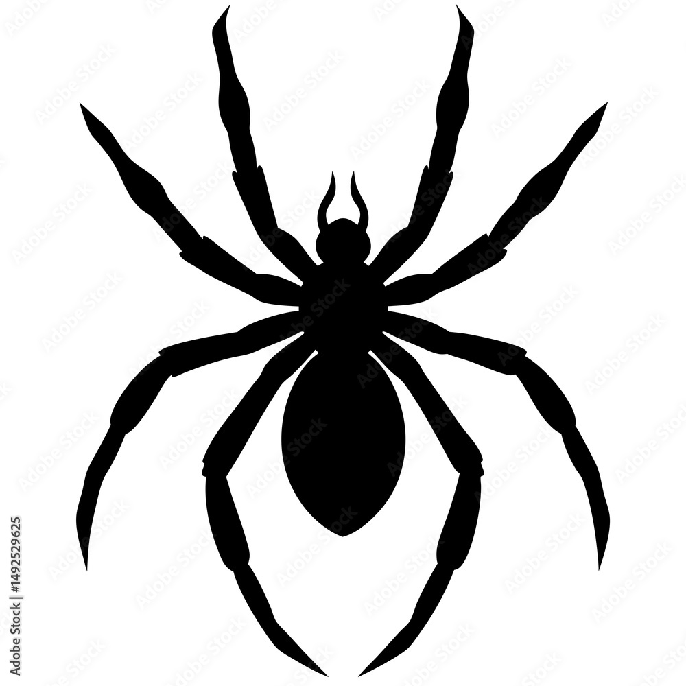 Obraz premium Black Spider Silhouette Vector Illustration Graphic