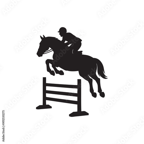 steeplechase horse silhouette vector