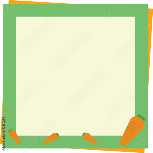 당근이 그려진 네모 편지지, 프레임