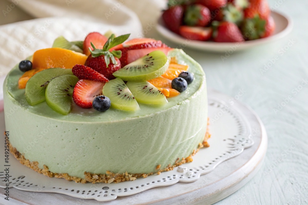 strawberry with matcha cake strawberry with matcha cake