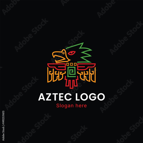 Aztec eagle head logo, aztec logo