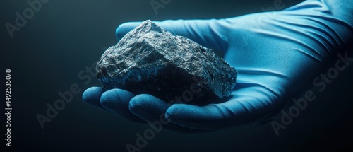 Obraz na płótnie Metal sample in hand w salonie