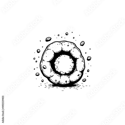 Abstract floral design with cosmic dust effect, conveying a feeling of galaxy