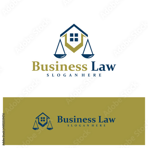 House Justice logo design concept vector. Law Firm with House Logo Design Template. Creative Symbol. Icon